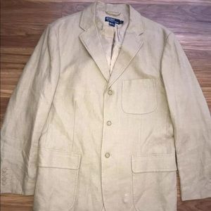 Vintage Polo Ralph Lauren Tan Linen Blazer Large